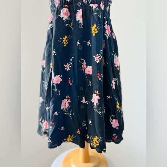Free People Dress Black Floral Shired Button Front Dress Size XS - Picture 6 of 11